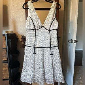 NWOT genuine silk polka dot dress with bows